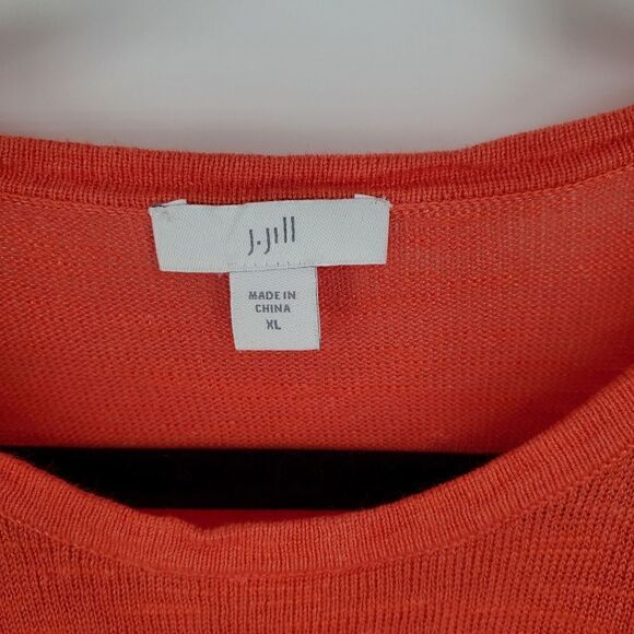 J. Jill Linen Blend Sweater Orange XL - Picture 3 of 5